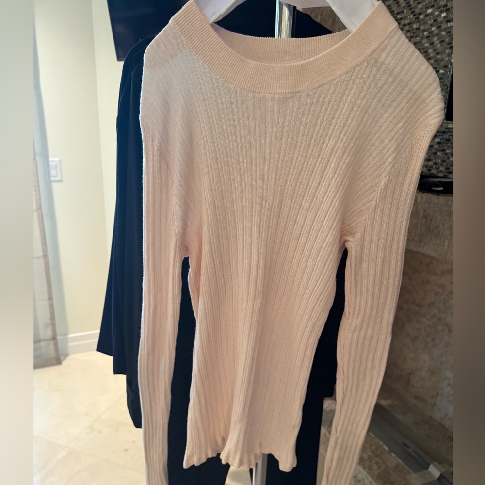 H&M light pink pink sheer sweater